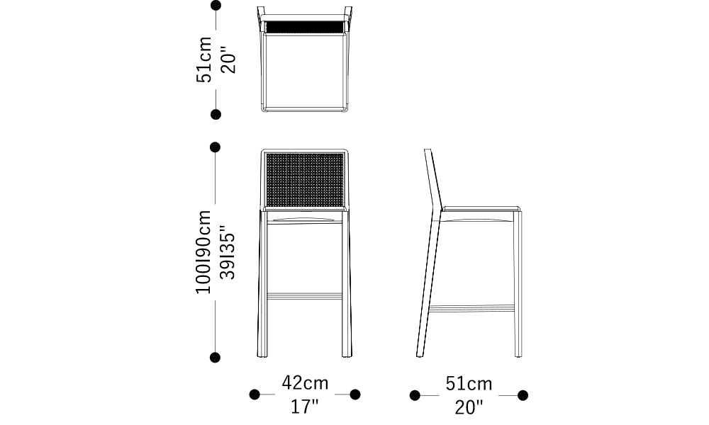 Image of the main dimensions of the product
